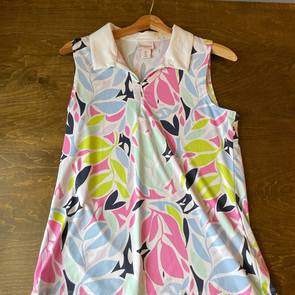 Colorful Sleeveless Collared Top